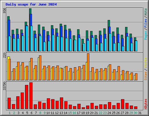 Daily usage for June 2024