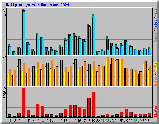 Daily usage for December 2024