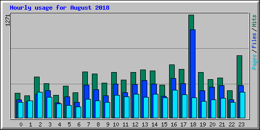 Hourly usage for August 2018