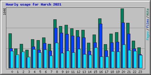 Hourly usage for March 2021