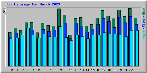 Hourly usage for March 2023