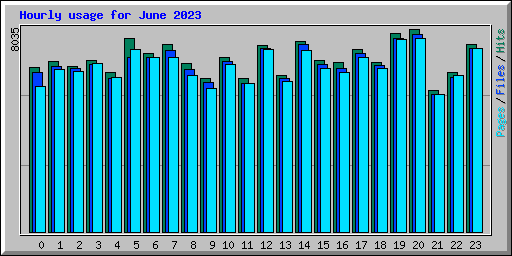 Hourly usage for June 2023